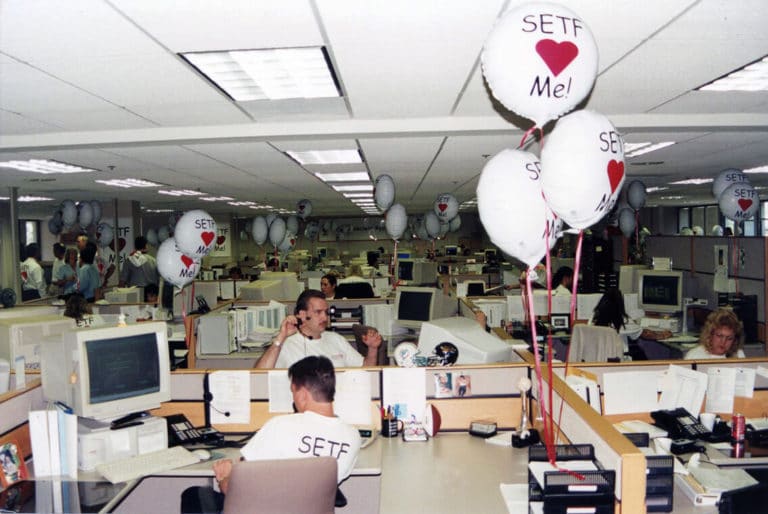 Photo of office at the newly created Southeast Toyota Finance in 1996