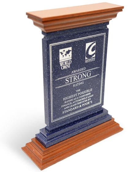 World Omni/CenterOne received a STRONG rating from Standard & Poor’s