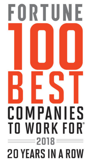 FORTUNE 100 Best Companies to Work For 2018 - 20 Years in a Row FORTUNE 100 Best Companies to Work For 2018 - 20 Years in a Row