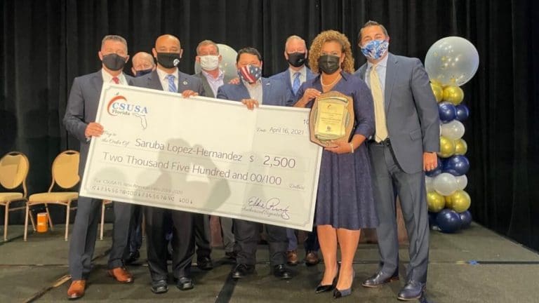 Saruba Lopez-Hernandez has been named Charter Schools USA’s New American Hero for her outstanding work over the past year and will receive a two-year lease on a 2021 Lexus UX from JM Lexus